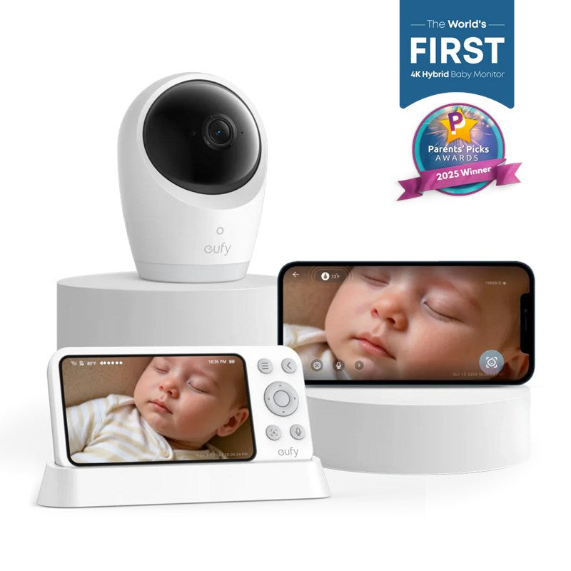 Eufy Baby Monitor E21 4K Wi-Fi Pan & Tilt - White Eufy Baby Monitor E21 4K Wi-Fi Pan & Tilt - White